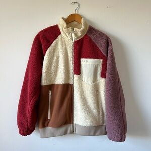 Helmut Lang Colorblock Sherpa Fleece Jacket Size S